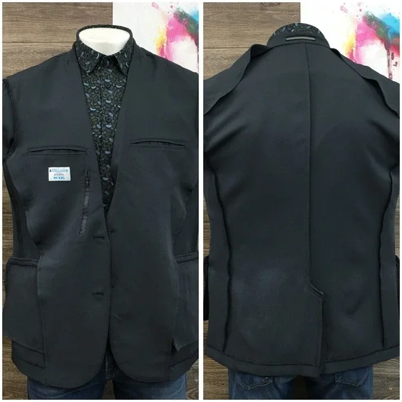 &COLLAR Mens‎ Blazer Sport Coat Casual Jacket Size 46 Performance Suit Stretch